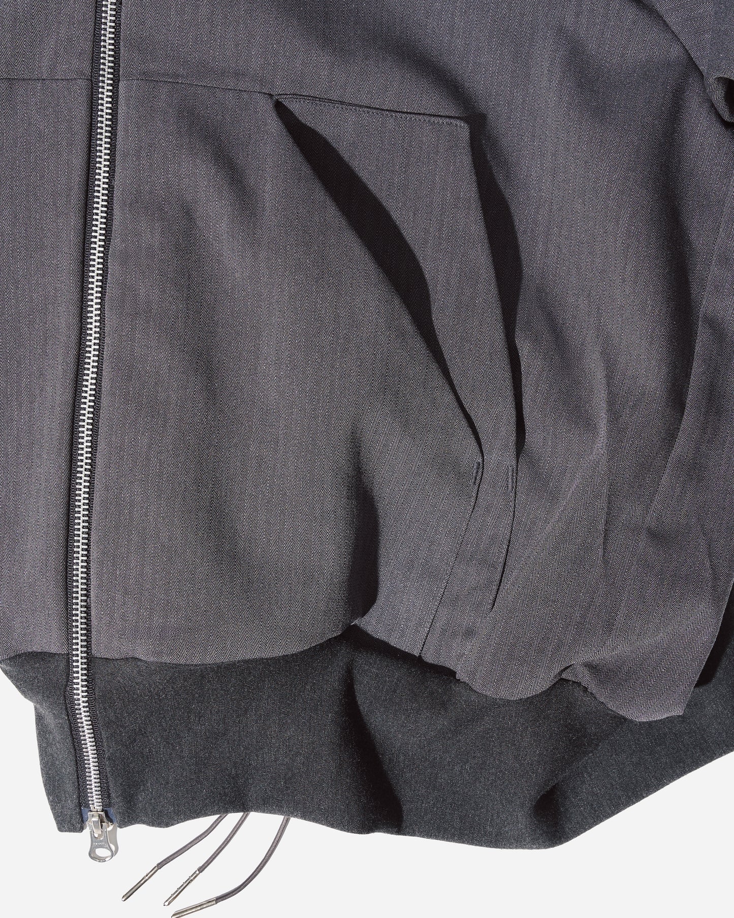 “STONEFISH” ZIP-UP HOODIE IN PEBBLE HERRINGBONE