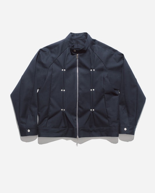 “GIL” MOTO-RACER JACKET IN MIDNIGHT NAVY