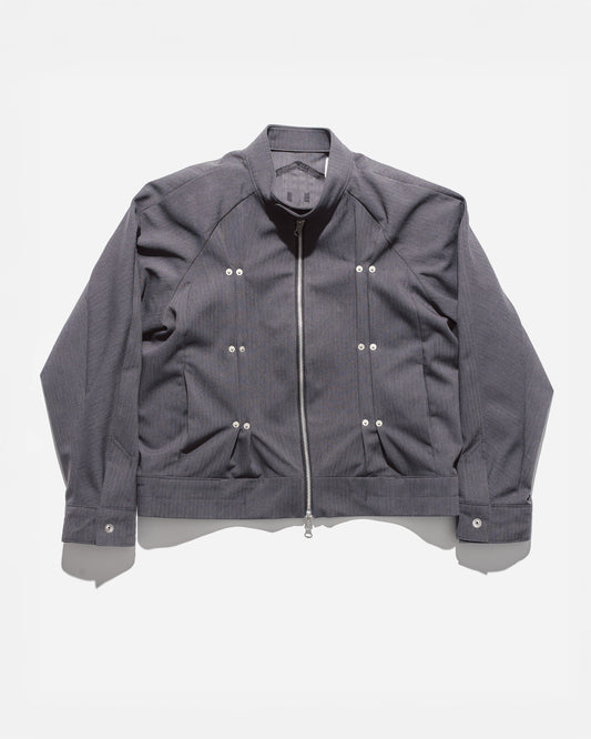 “GIL” MOTO-RACER JACKET IN PEBBLE HERRINGBONE