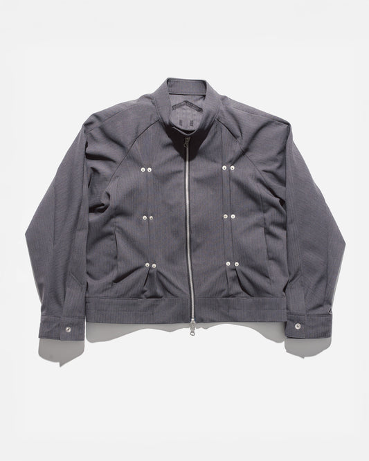 “GIL” MOTO-RACER JACKET IN PEBBLE HERRINGBONE