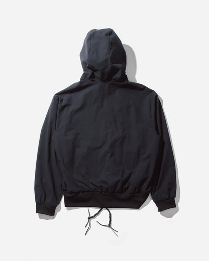“STONEFISH” ZIP-UP HOODIE IN OBSIDIAN SEERSUCKER