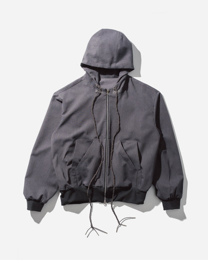 “STONEFISH” ZIP-UP HOODIE IN PEBBLE HERRINGBONE