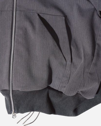 “STONEFISH” ZIP-UP HOODIE IN PEBBLE HERRINGBONE