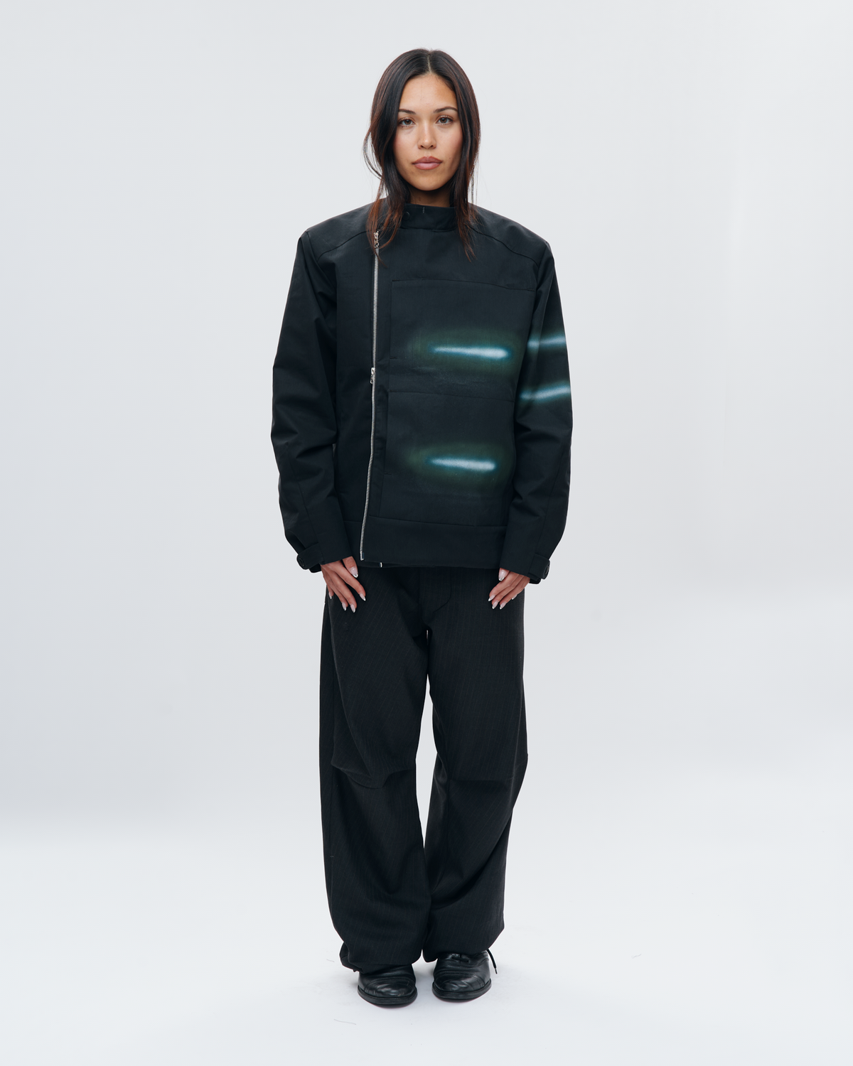“GLEAM” ASYMMETRICAL RACER JACKET