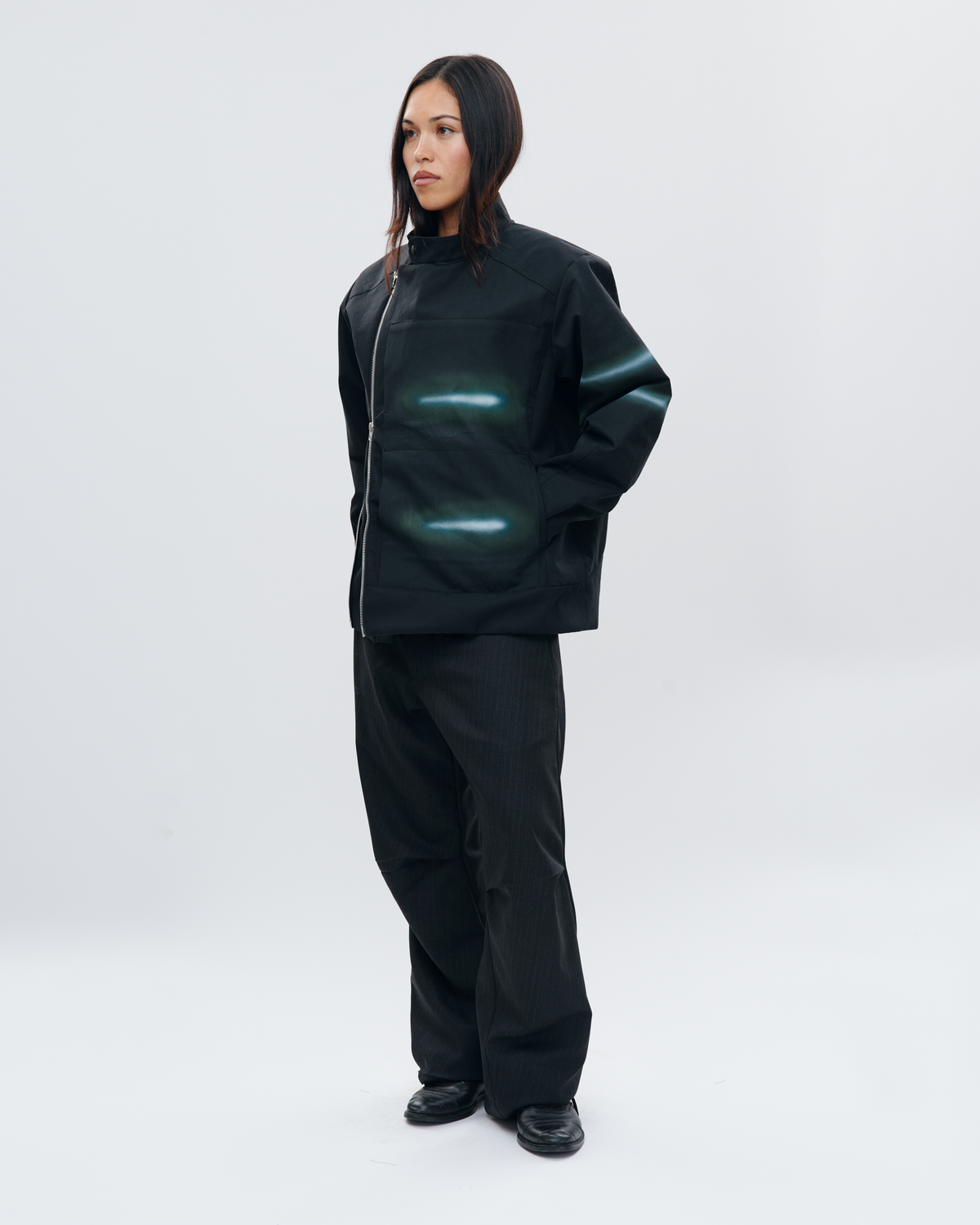 “GLEAM” ASYMMETRICAL RACER JACKET