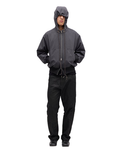 “STONEFISH” ZIP-UP HOODIE IN PEBBLE HERRINGBONE