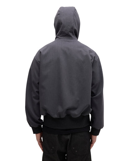 “STONEFISH” ZIP-UP HOODIE IN PEBBLE HERRINGBONE