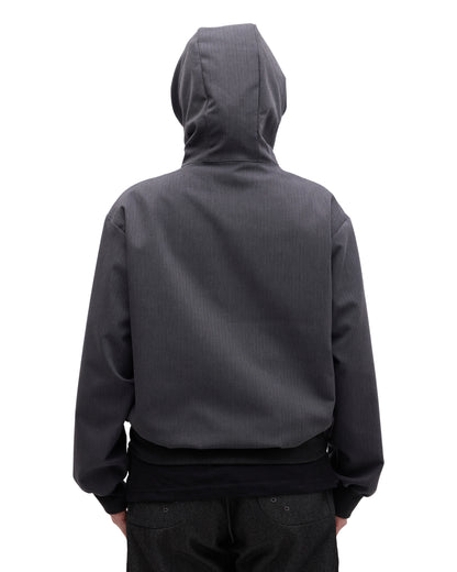 “STONEFISH” ZIP-UP HOODIE IN PEBBLE HERRINGBONE