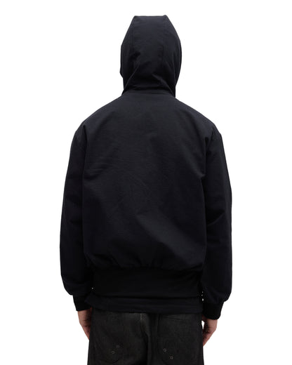“STONEFISH” ZIP-UP HOODIE IN OBSIDIAN SEERSUCKER