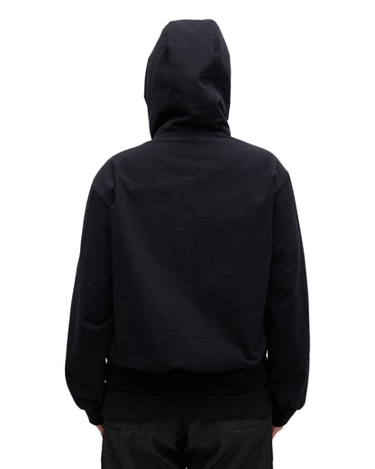 “STONEFISH” ZIP-UP HOODIE IN OBSIDIAN SEERSUCKER