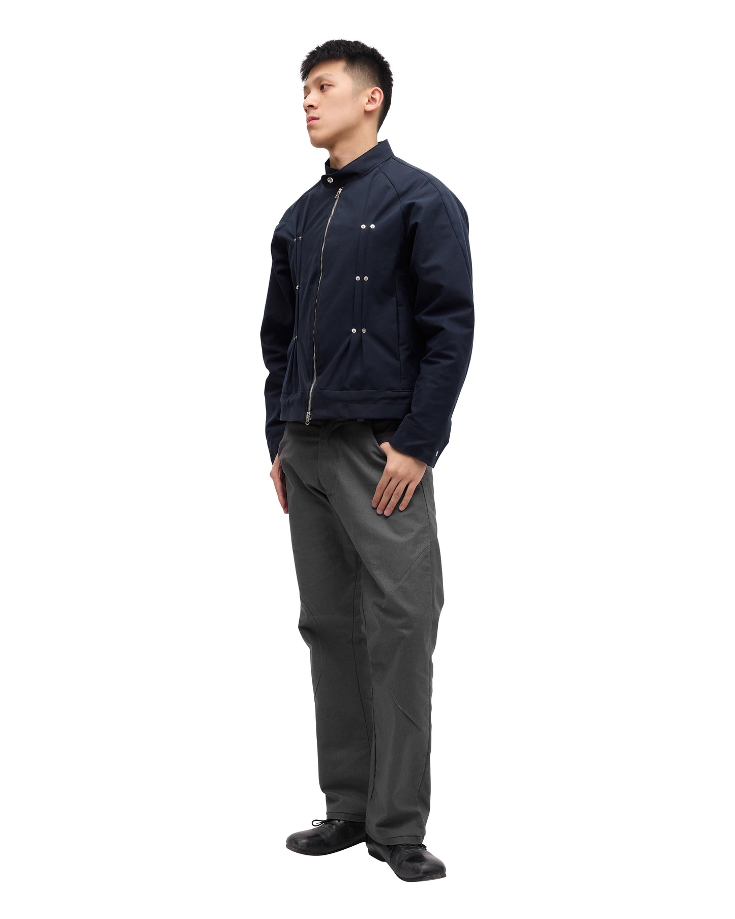 “GIL” MOTO-RACER JACKET IN MIDNIGHT NAVY