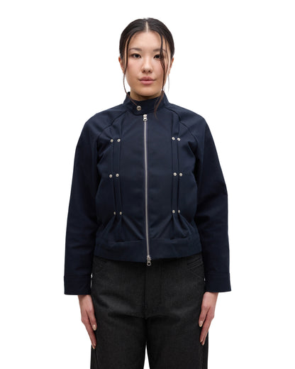 “GIL” MOTO-RACER JACKET IN MIDNIGHT NAVY