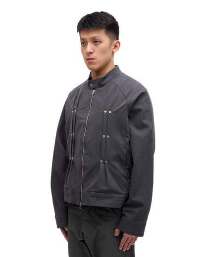 “GIL” MOTO-RACER JACKET IN PEBBLE HERRINGBONE