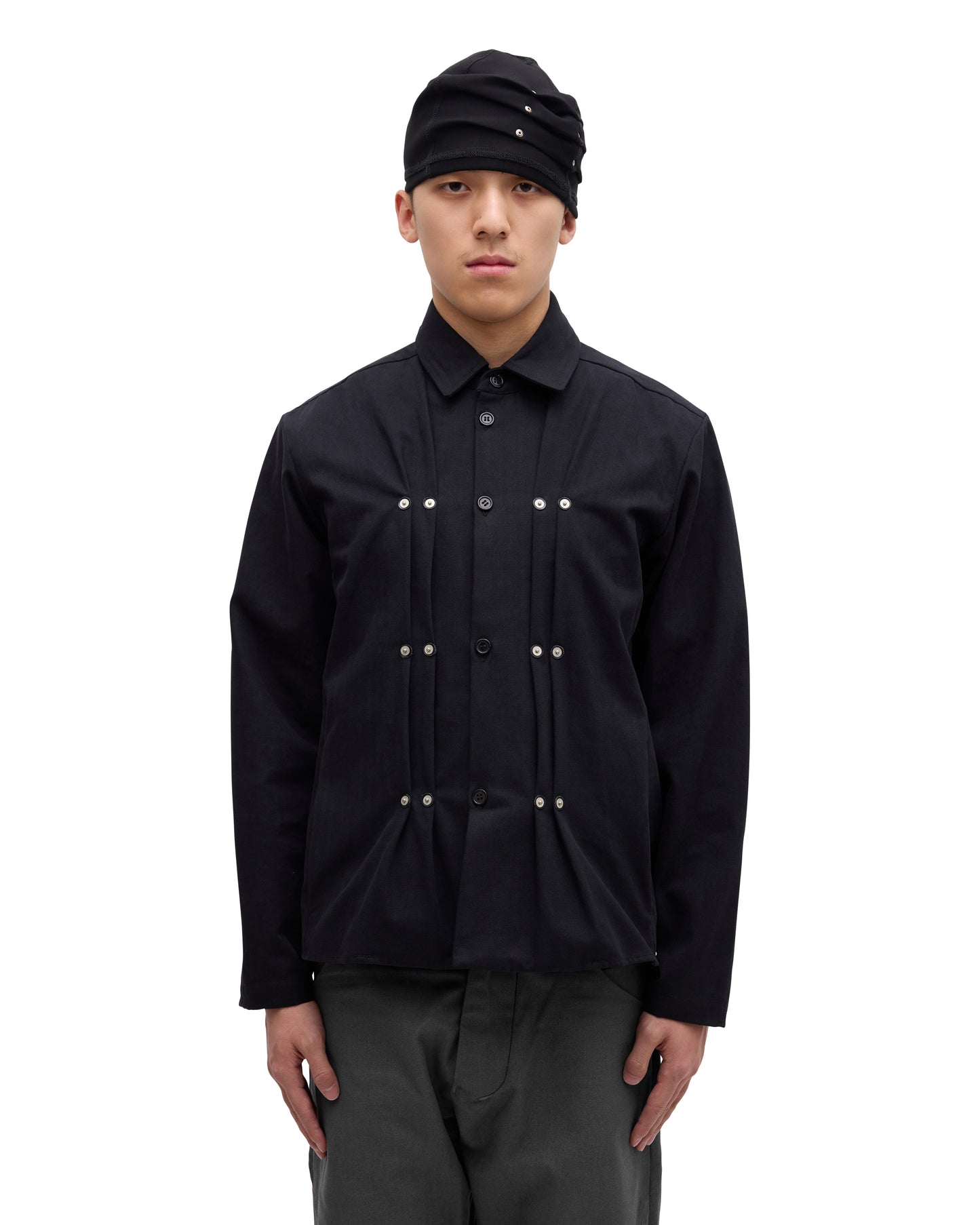 “GIL” SHIRT IN SOOT HERRINGBONE