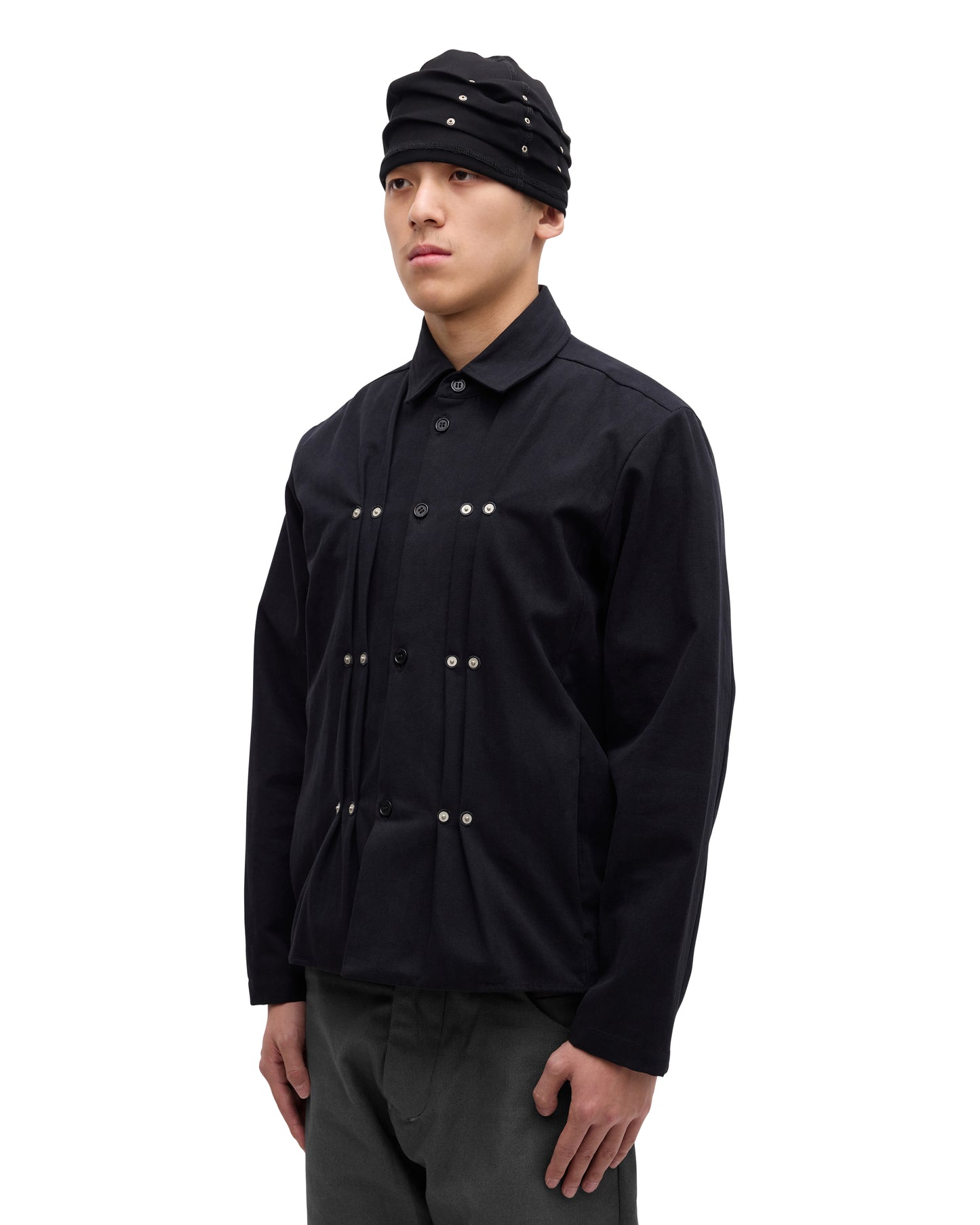 “GIL” SHIRT IN SOOT HERRINGBONE